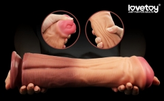 12" Dual layered Platinum Silicone Cock