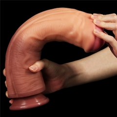 12" Dual layered Platinum Silicone Cock