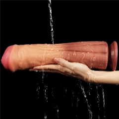 12" Dual layered Platinum Silicone Cock
