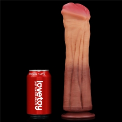 12" Dual layered Platinum Silicone Cock
