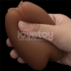 Slider Double-Ended Masturbator Vagina and Anus(Brown)
